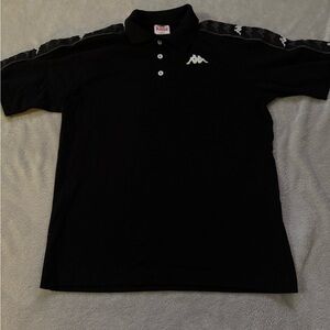 Kappa Men's Black Polo with White Accents